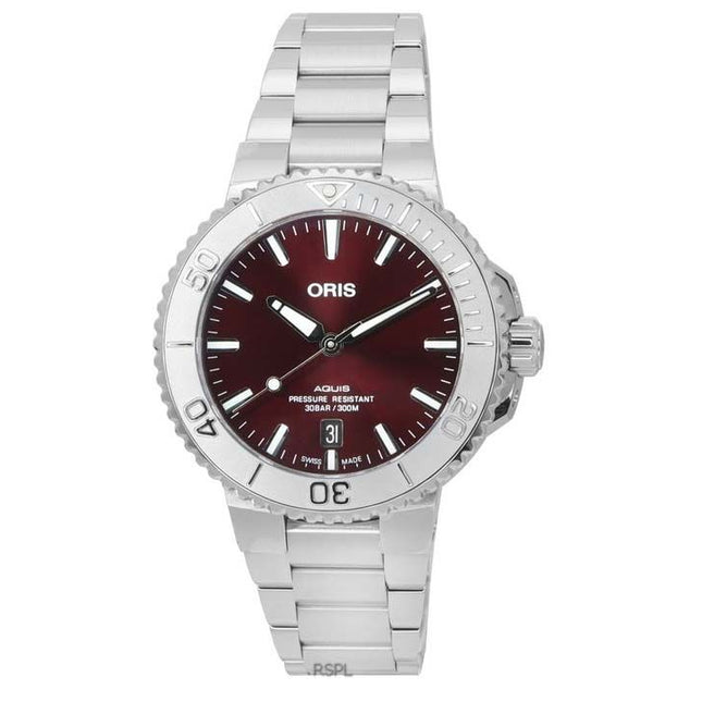 Oris Aquis Date Relief Red Dial Automatic Diver's 01-733-7766-4158-07-8-22-05PEB 300M Men's Watch