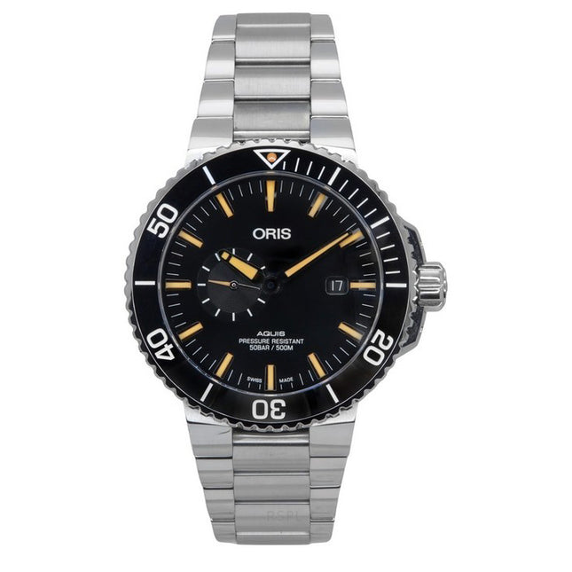 Oris Aquis Small Second Stainless Steel Black Dial Automatic Diver's 01-743-7733-4159-07-8-24-05PEB 500M Men's Watch