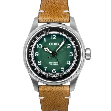 Oris Big Crown Cervo Volante Leather Strap Green Dial Automatic 01-754-7779-4067-Set Men's Watch