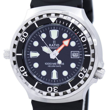 Refurbished Ratio FreeDiver Helium Safe 1000M Sapphire Quartz 1038EF102V Men's Watch