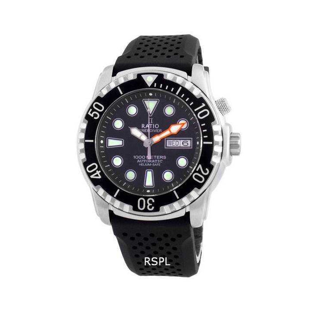 Ratio FreeDiver Helium-Safe 1000M Sapphire Automatic 1068HA90-34VA-BLK Men's Watch