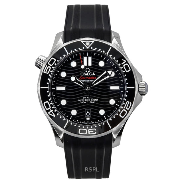 Omega Seamaster Rubber Strap Black Dial Automatic Diver's 210.32.42.20.01.001 300M Men's Watch