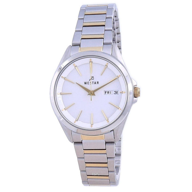 Westar White Dial Two Tone Stainless Steel Quartz 40212 CBN 101 Women's Watch