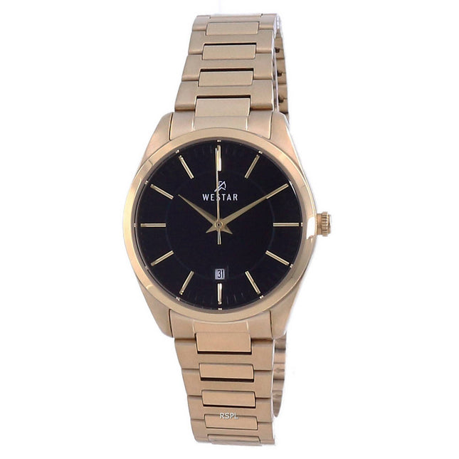 Westar Black Dial Gold Tone Stainless Steel Quartz 40213 GPN 103 Women's Watch