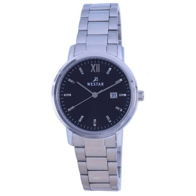 Westar Black Dial Stainless Steel Quartz 40245STN103 Women's Watch