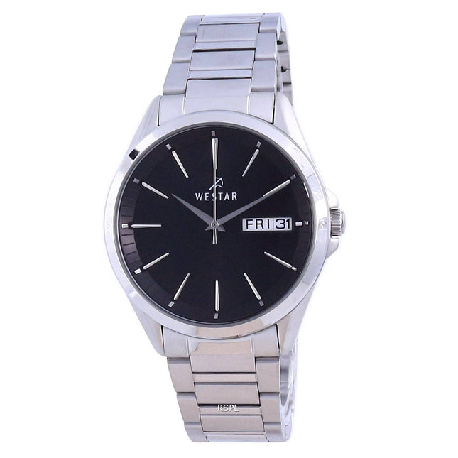 Westar Black Dial Stainless Steel Quartz 50212 STN 103 Men's Watch
