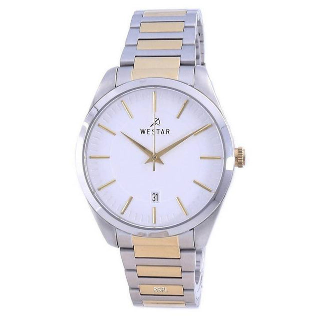 Westar White Dial Two Tone Stainless Steel Quartz 50213 CBN 101 Men's Watch