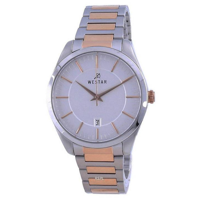 Westar Silver Dial Two Tone Stainless Steel Quartz 50213 SPN 607 Men's Watch