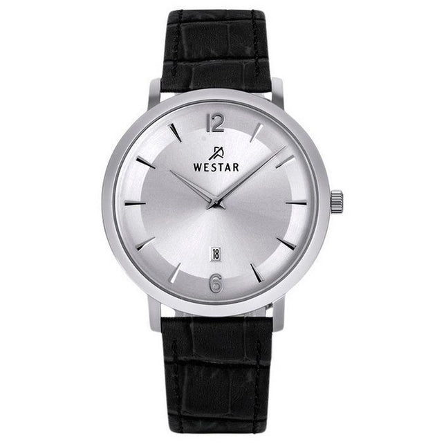 Westar Profile Leather Strap Silver Dial Quartz 50219STN107 Mens Watch