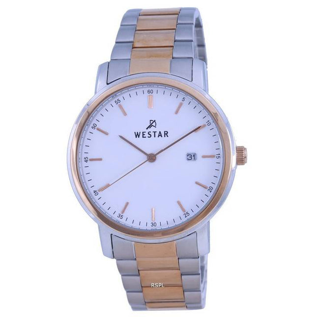 Westar White Dial Two Tone Stainless Steel Quartz 50243SPN601 Men's Watch
