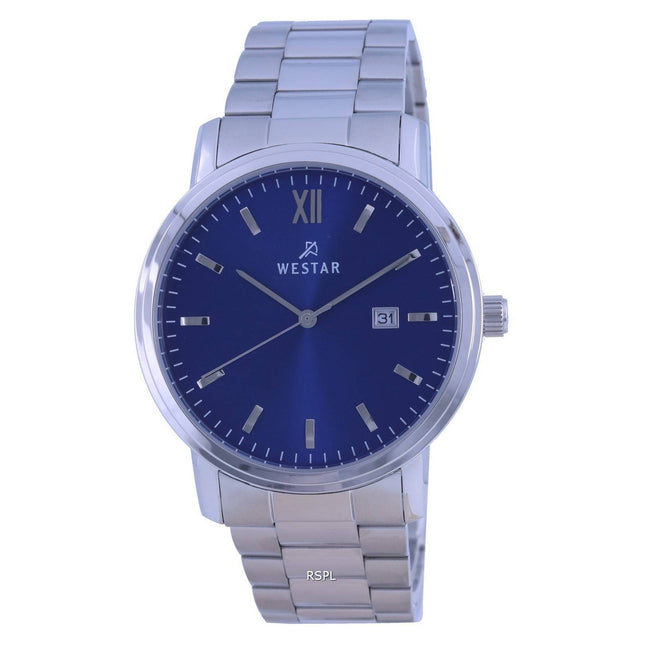 Westar Blue Dial Stainless Steel Quartz 50245STN104 Men's Watch
