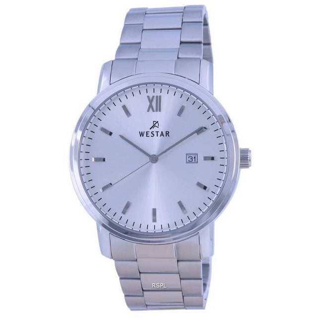 Westar White Dial Stainless Steel Quartz 50245STN107 Men's Watch