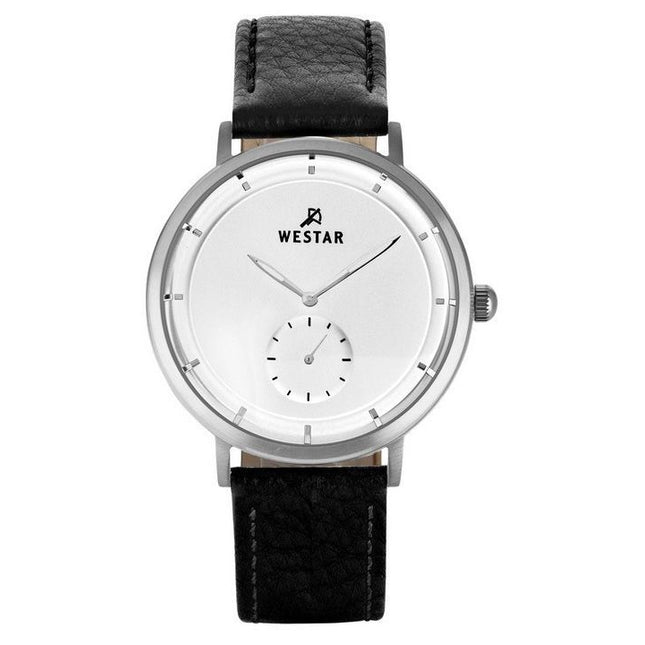 Westar Profile Leather Strap Silver Dial Quartz 50246STN107 Mens Watch