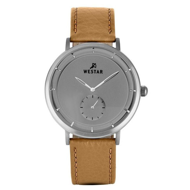 Westar Profile Leather Strap Grey Dial Quartz 50246STN186 Mens Watch