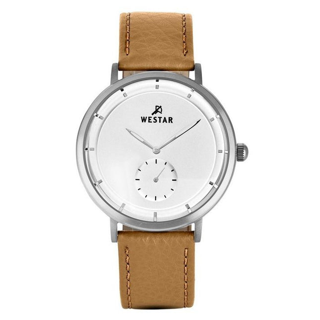 Westar Profile Leather Strap Silver Dial Quartz 50246STN187 Mens Watch