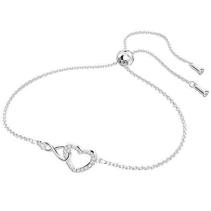Swarovski Hyperbola Infinity And Heart Rhodium Bracelet 5524421 For Women
