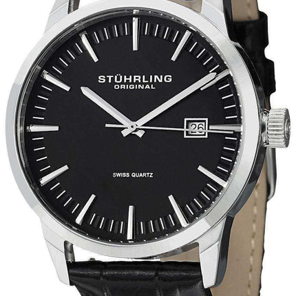 Stuhrling Original Classic Ascot 42 Swiss Quartz Date Display 555A.01 Mens Watch
