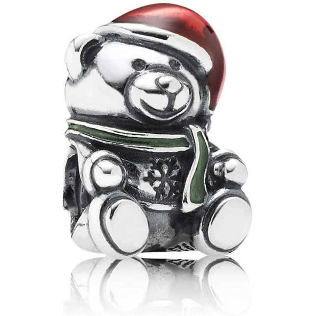 PANDORA 791391ENMX Christmas Bear Women's Charm