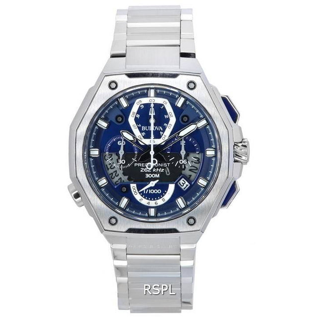 Bulova Precisionist Chronograph Blue Dial Quartz Diver's 96B349 300M Men's Watch