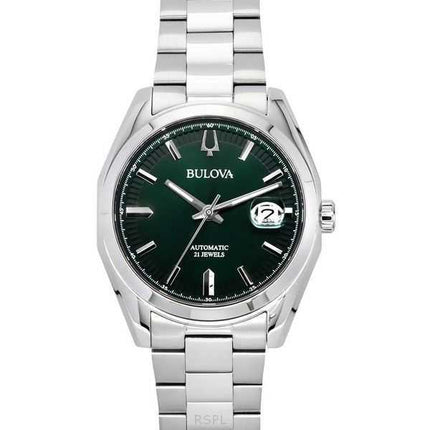 Bulova Surveyor Stainless Steel Green Dial Automatic 96B429 Men's Watch