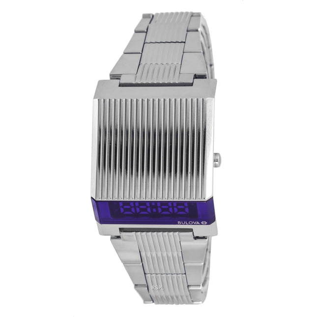 Bulova Computron Archive Series Stainless Steel Blue Dial Quartz 96C139 Mens Watch