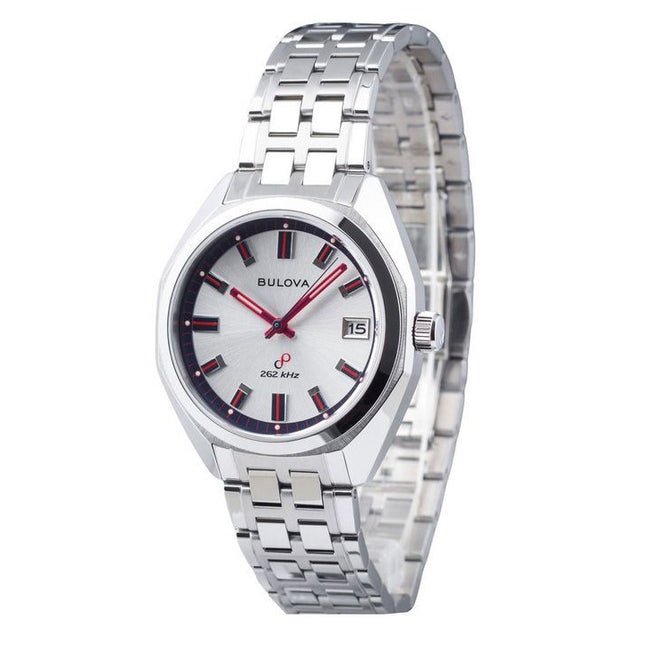Bulova Classic Jet Star Limited Edition Stainless Steel Silver Dial Quartz 96K112 Men's Watch With Extra Strap