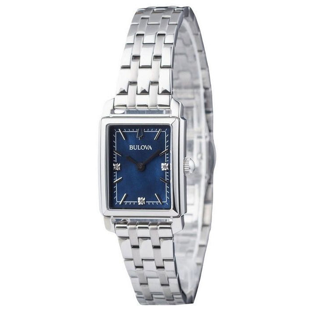 Bulova Classic Sutton Diamond Accent Stainless Steel Blue Dial Quartz 96P245 Women's Watch