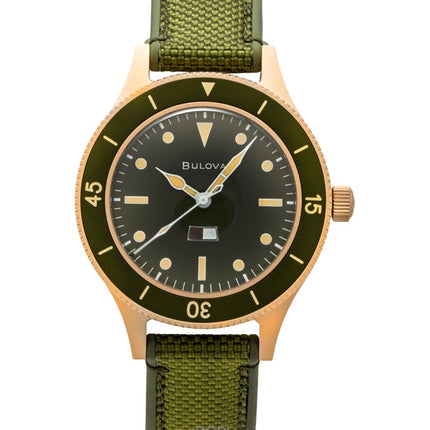 Bulova Mil Ships 150th Anniversary Special Edition Green Dial Automatic Diver's 98A324 200M Men's Watch