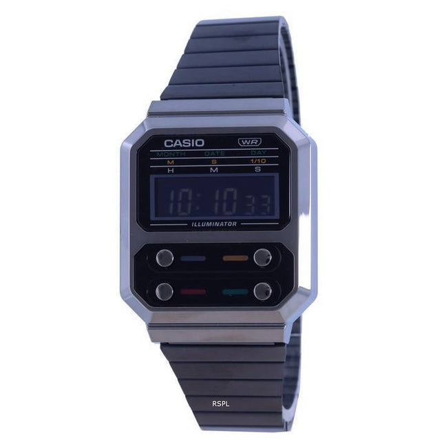 Casio Vintage Youth Digital Stainless Steel A100WEGG-1A A100WEGG-1 Unisex Watch