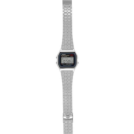 Casio Digital Alarm Chrono Stainless Steel A159WA-N1DF A159WA-N1 Mens Watch