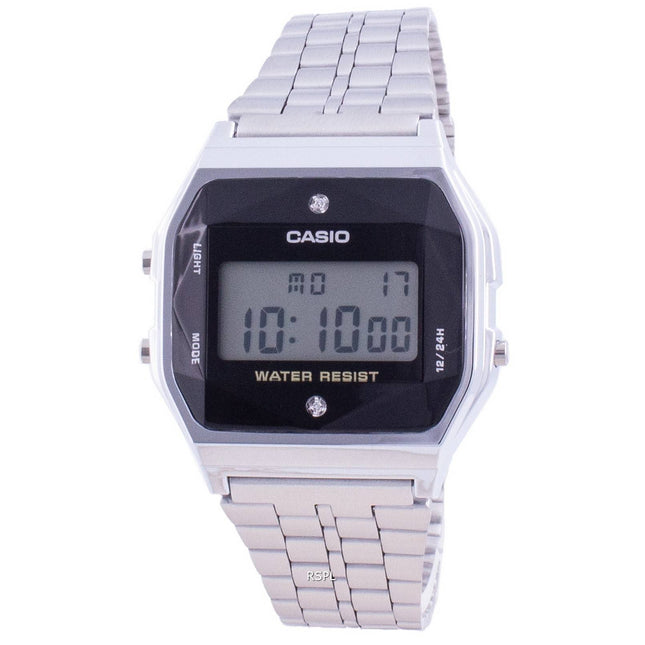 Casio Youth Vintage Diamond Accents Stainless Steel A159WAD-1 A159WAD-1 Unisex Watch