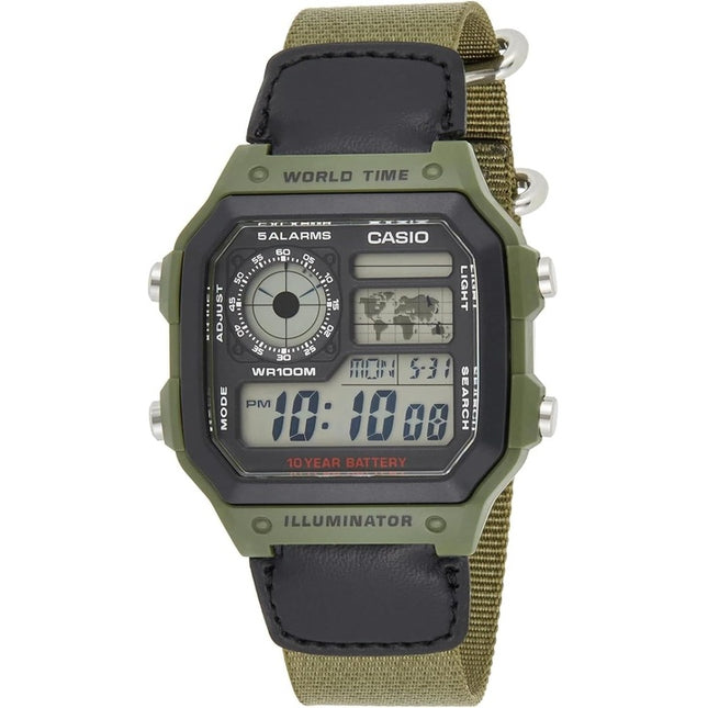 Casio World Time Alarm Digital AE-1200WHB-3BV Men's Watch