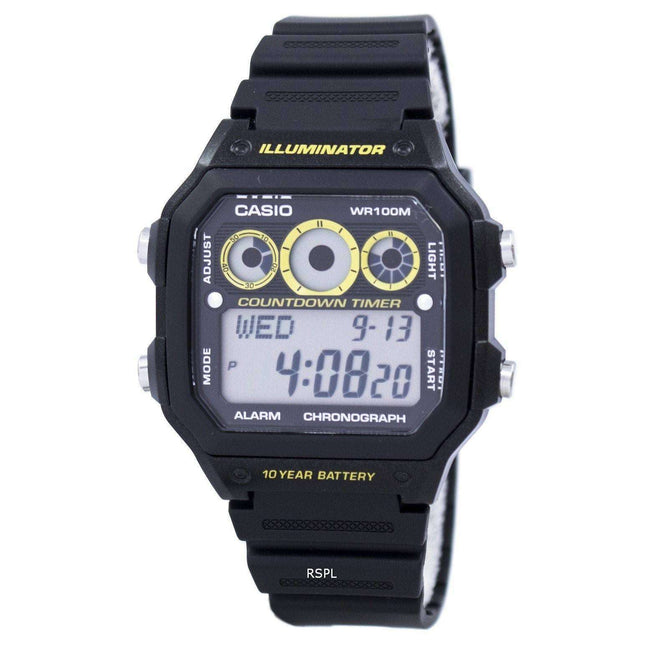 Casio Youth Series Illuminator Chronograph Alarm AE-1300WH-1AV Men's Watch