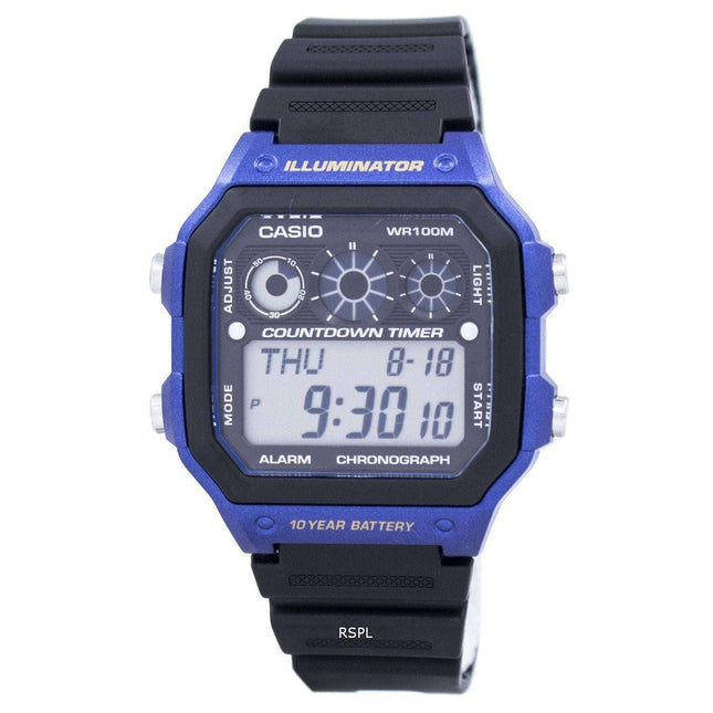 Casio Youth Series Illuminator Chronograph Alarm AE-1300WH-2AV Men's Watch