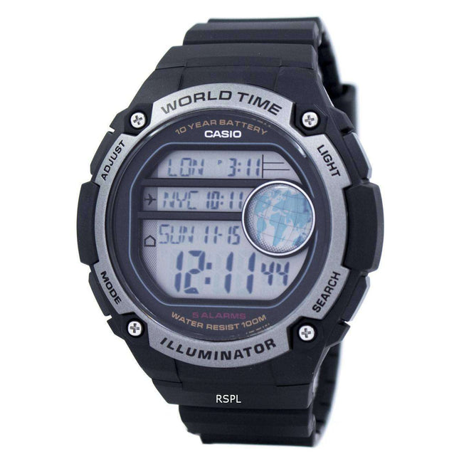 Casio Youth Illuminator World Time Digital AE-3000W-1AV AE3000W-1AV Men's Watch