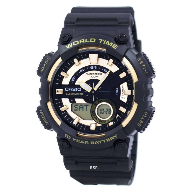 Casio Youth Series Telememo 30 World Time Alarm AEQ-110BW-9AV Men's Watch