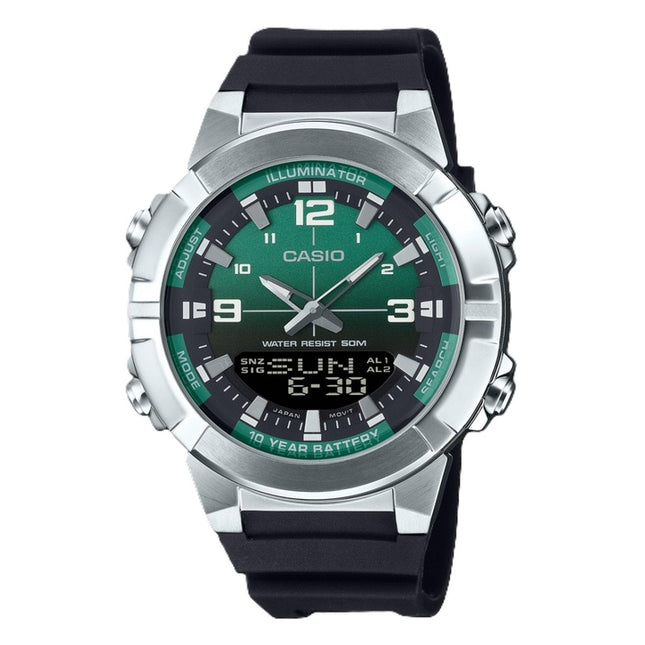 Casio Analog Digital Combination Resin Strap Green Dial Quartz AMW-870A-3AV Men's Watch