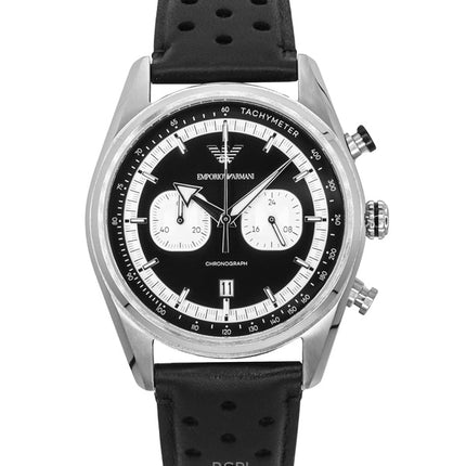 Emporio Armani Chronograph Leather Strap Black Dial Quartz AR11635 Men's Watch