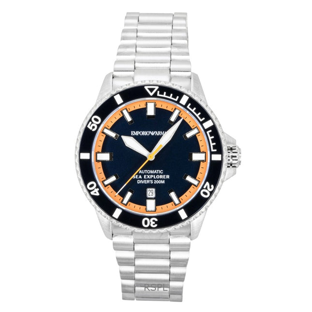 Emporio Armani Sea Explorer Stainless Steel Blue Dial Diver's Automatic AR60090 200M Men's Watch