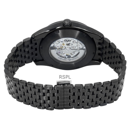 Emporio Armani Stainless Steel Black Skeleton Dial Automatic AR60093 Men's Watch