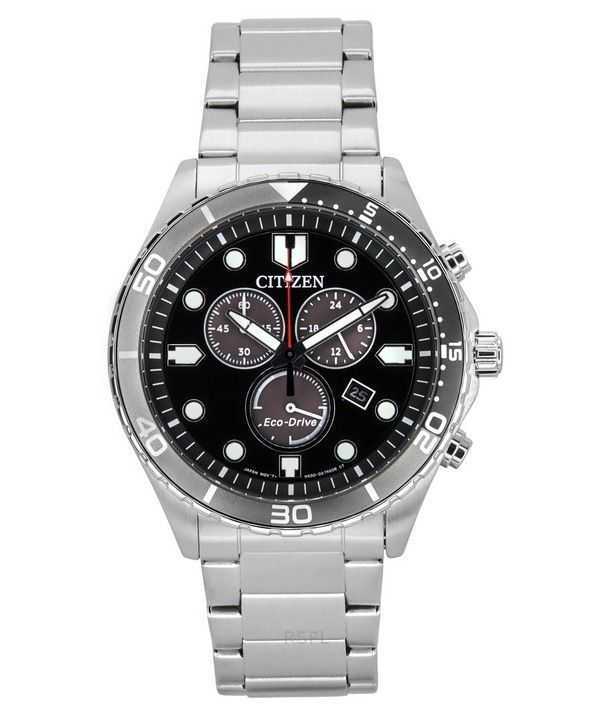 Citizen Sporty-Aqua Chronograph Stainless Steel Black Dial Eco-Drive A