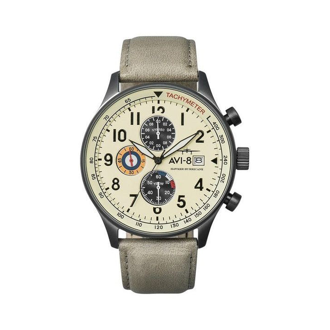AVI-8 Hawker Hurricane Classic Chronograph Cream Beige Dial Quartz AV-4011-0C Mens Watch