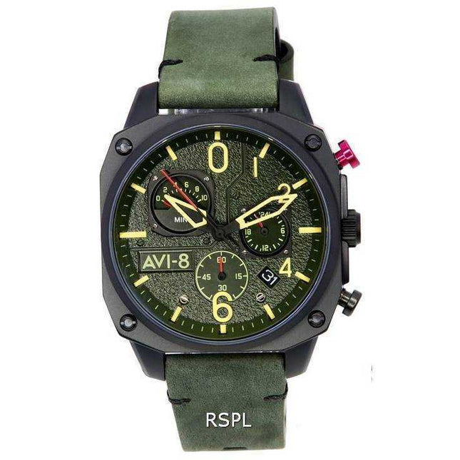 AVI-8 Hawker Hunter Deep Green Retrograde Chronograph Quartz AV-4052-08 Mens Watch