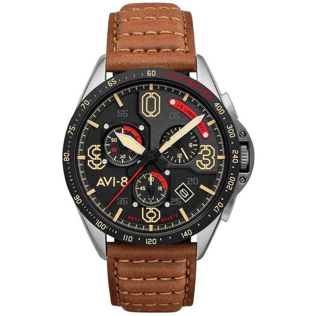 AVI-8 P-51 Mustang Blakeslee Chronograph Bronze Oak Quartz AV-4077-02 Mens Watch