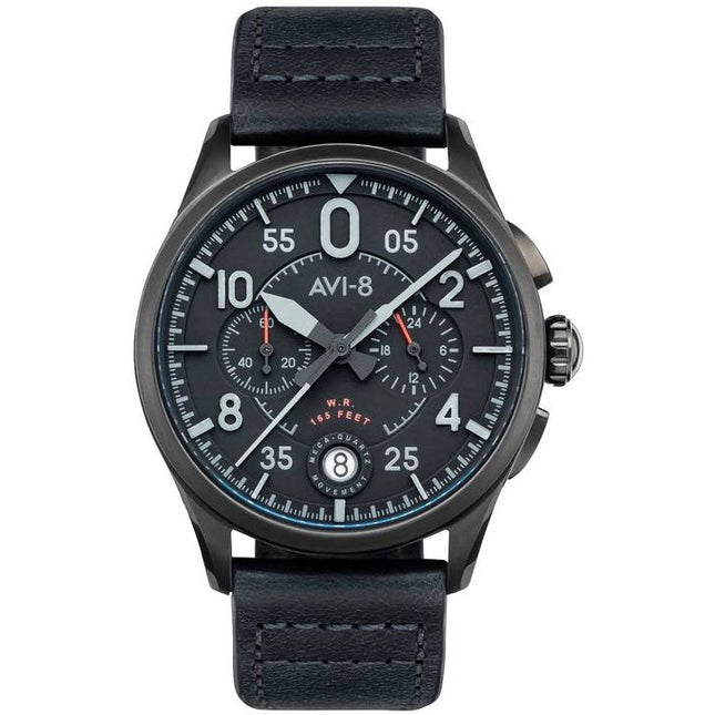 AVI-8 Spitfire Lock Chronograph Slate Black Quartz AV-4089-03 Mens Watch