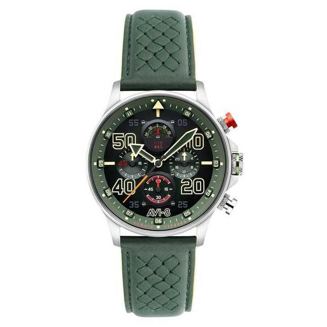 AVI-8 Hawker Typhoon Rb396 Sheila Chronograph Limited Edition Goch Green Dial Quartz AV-4093-08 Mens Watch