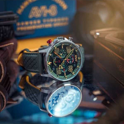 AVI-8 Hawker Typhoon Rb396 Sheila Chronograph Limited Edition Goch Green Dial Quartz AV-4093-08 Mens Watch