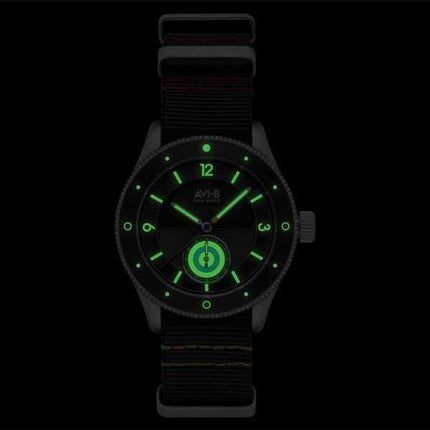 AVI-8 Flyboy Airmaster Sector Meca-Quartz Raven Black Nylon Strap Black Dial AV-4112-01 Men's Watch