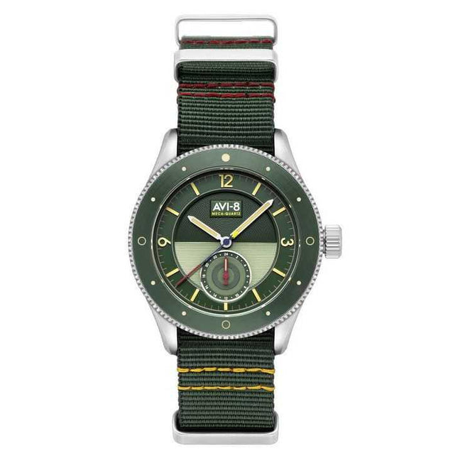 AVI-8 Flyboy Airmaster Sector Meca-Quartz Vert Green Nylon Strap Green Dial AV-4112-02 Men's Watch