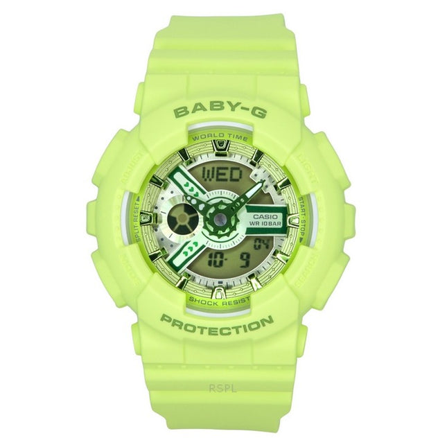 Casio Baby-G Analog Digital Green Resin Strap Green Dial Quartz BA-110YK-3A 100M Women's Watch